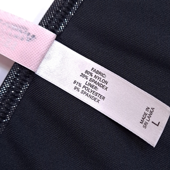 Victoria's Secret Very Sexy Swim Bikini Bottoms Tropical Palms Green Black Large - Picture 7 of 8